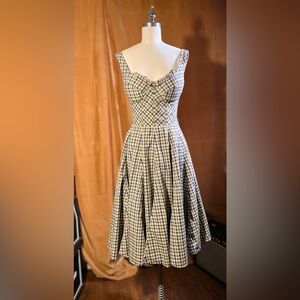 ALEXANDER MCQUEEN Yellow and Black Checkered Dress SIZE 6